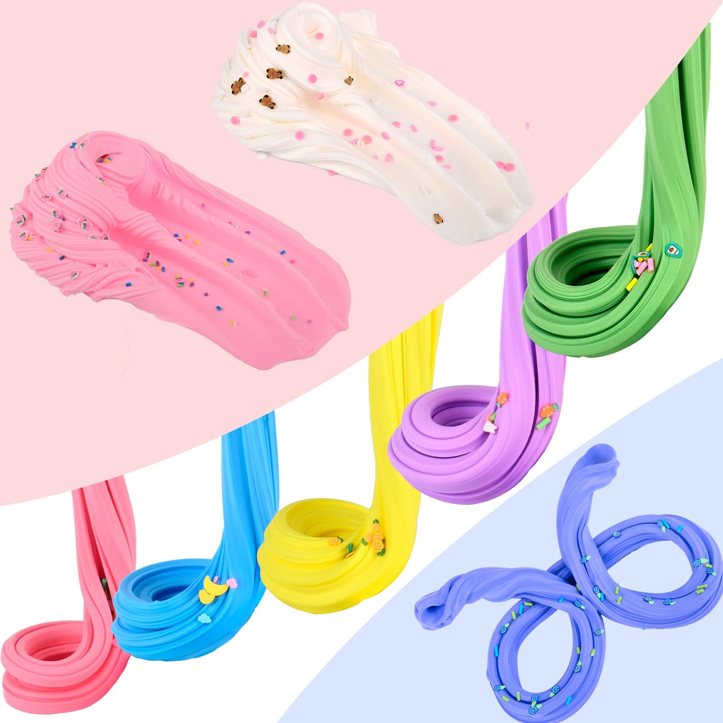 WUHUANIU 15 Pack Mini Slime, Butter Slime Party Favors, Soft Non-Sticky and Stretchy Slime Kit for Classroom Prizes, Christmas Stocking Stuffers, Goodie Bag Stuffers for Kids Boys Girls, N001 N002