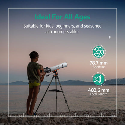 Slokey Discover The World Telescope for Astronomy for Adult Beginners - Professional, Portable and Powerful 20x-250x - Easy to Mount and Use - Astronomical Telescope for Moon, Planets and Stargazing
