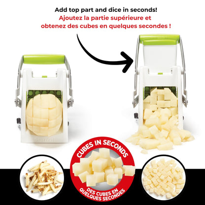 Starfrit Pro Fry Cutter & Cuber - 3-in-1 - Homemade French Fries, Slices and Diced Cubes Potato & Vegetable