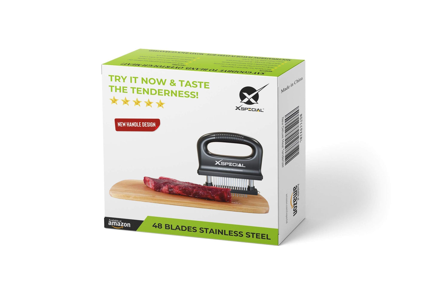 DELUXE MEAT TENDERIZER TOOL 48-BLADE | Turn Tough Cuts into Family Favorites | Professional-Grade Stainless Steel Needle | Unlock Restaurant-Quality Results at Home | No More Mallet or Meat Hammer