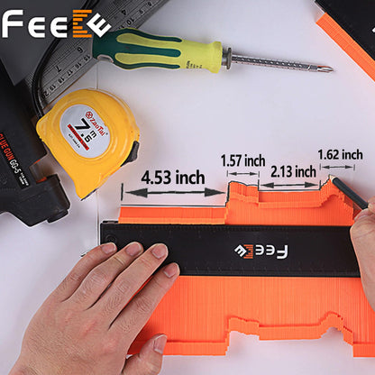 Contour Gauge (12 Inch) with Lock Profile Tool, Gifts for Men Dad Husband Him Super Contour Duplicator Men Gifts Woodworking Tools Carpenter Tools Construction Outline Angle Measuring Tool for Mens