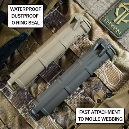 Thyrm CellVault Battery Storage (Flat Dark Earth) Case for AA, AAA, CR123 batteries, survival gear, matches, Made in USA