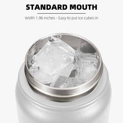 Fanhaw 20 Oz Insulated Stainless Steel Water Bottle with Chug Lid - Leak & Sweat Proof with Anti-Dust Lid (Green Blue)