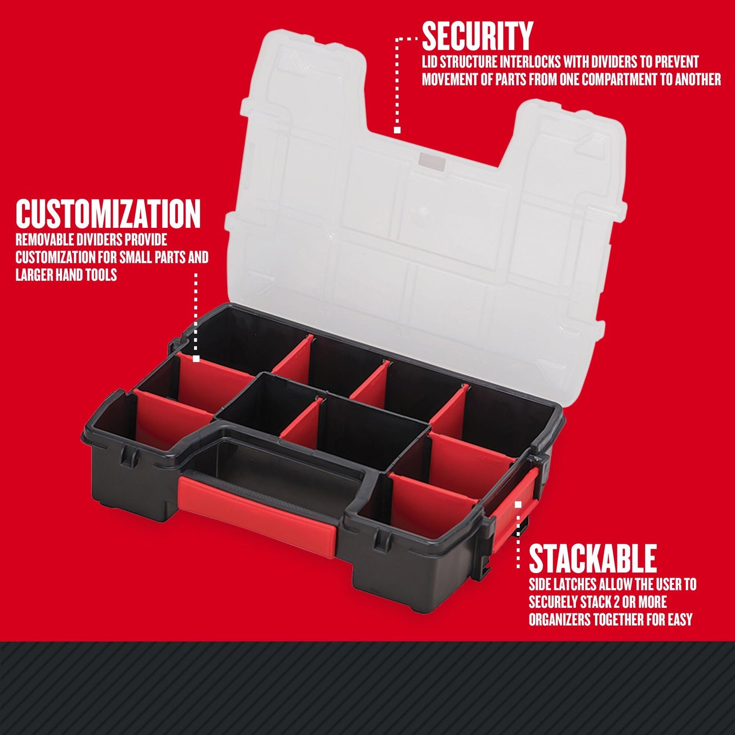 CRAFTSMAN 10-Compartment Small Tool Storage Organizer, Plastic (CMST14021)
