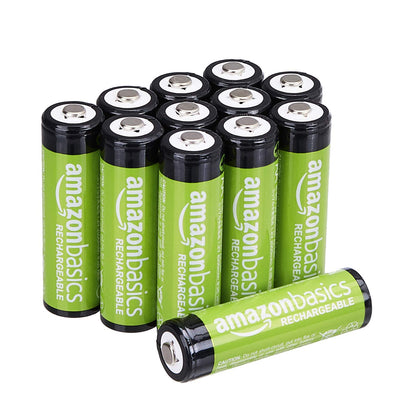 Amazon Basics 24-Pack Rechargeable AAA NiMH High-Capacity Batteries, 850 mAh, 1.2V, Recharge up to 500x Times, Pre-Charged