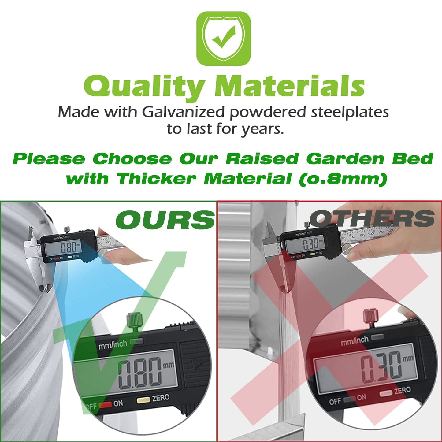 Raised Garden Bed Galvanized Planter Box Outdoor, Rot-Resistant Metal Garden Bed Planter for Vegetables Flower Herb (6.5ft, Brown)