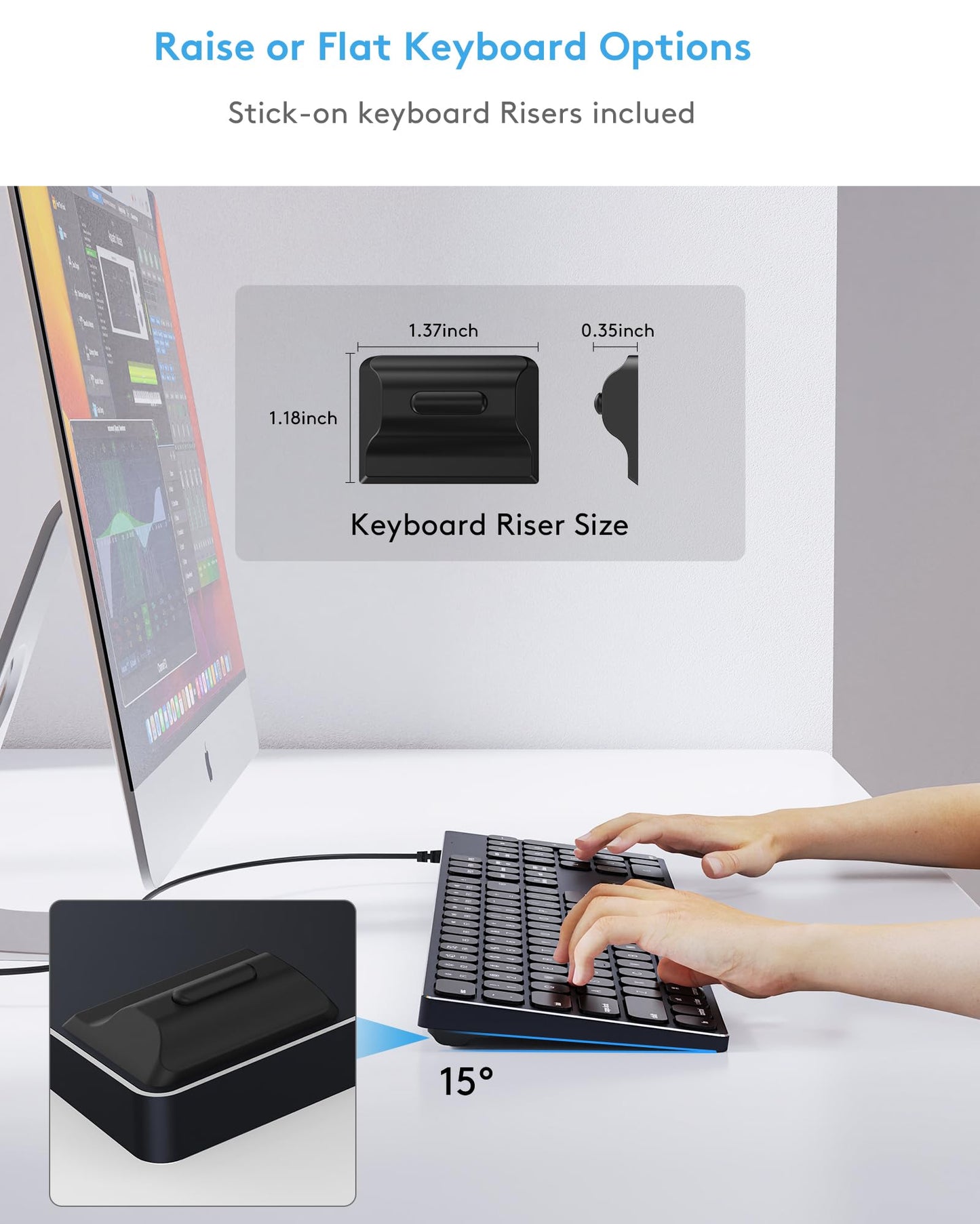 Yivandi Wired Keyboard for Apple Computer – Sleek Aluminum Housing,Precise106 Keys Compatible to Mac OS,Plug-N-Play iMac/Mac/MacBook Keyboard with Numeric keypad