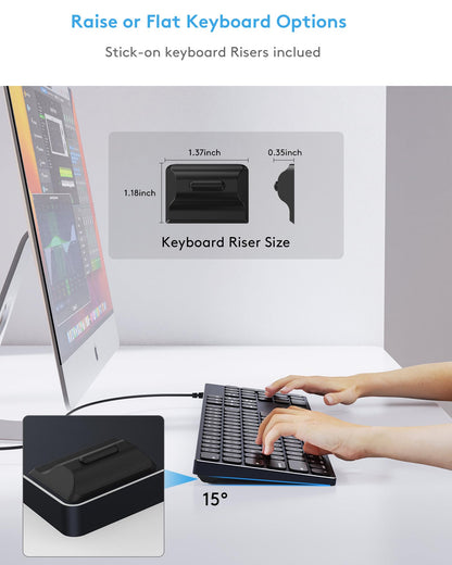 Yivandi Wired Keyboard for Apple Computer – Sleek Aluminum Housing,Precise106 Keys Compatible to Mac OS,Plug-N-Play iMac/Mac/MacBook Keyboard with Numeric keypad