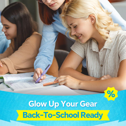 WRITECH Retractable Fountain Pen Set: Black Ink Fine Nib, 5 Refillable Ink Cartridges Included, No Leaking Smooth Writing for Calligraphy Journaling Gift (Pink)