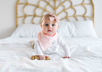 Copper Pearl 6 Pack Soft Cotton Baby Bibs for Drooling and Teething, Absorbent Drool Bibs for Baby Girl, Adjustable to Fit Newborns to Toddlers, Tons of Styles (Sunny Set)