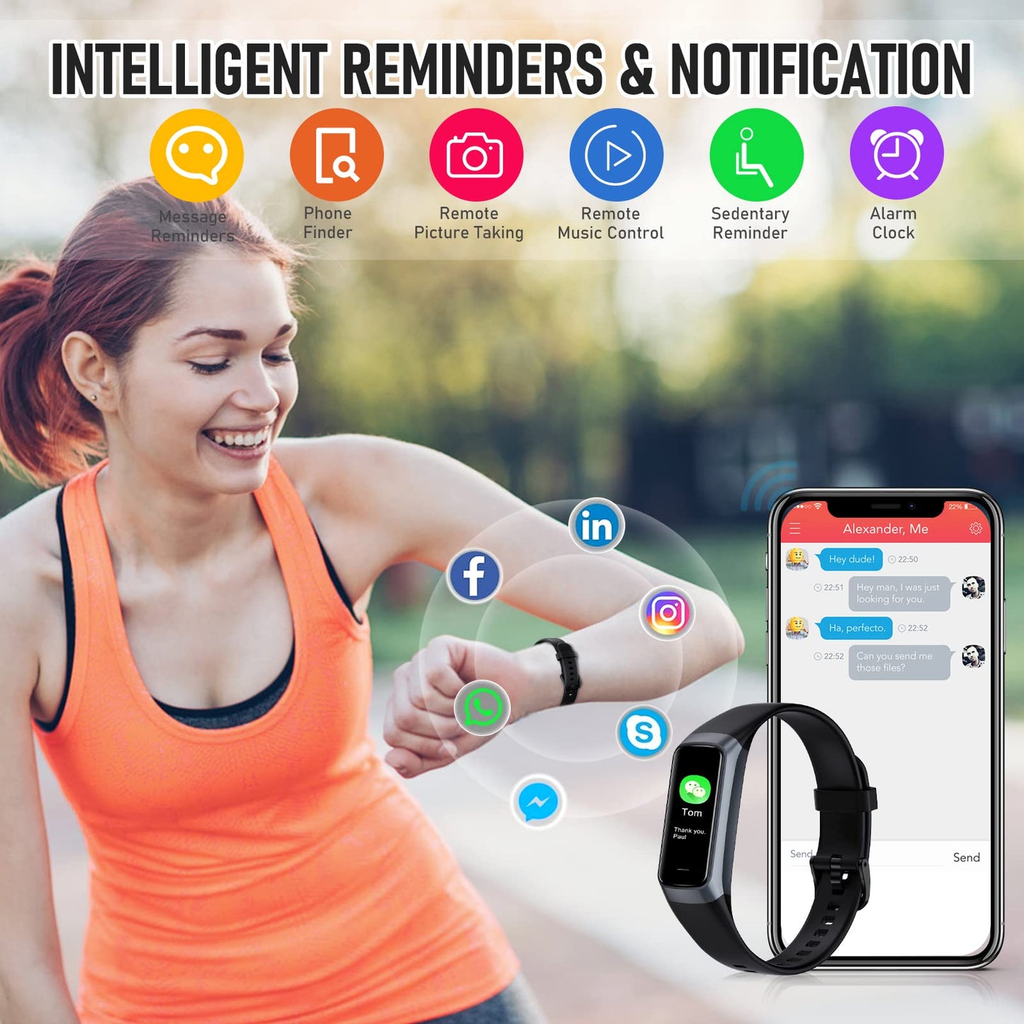 Bakoor Fitness Tracker, Blood Pressure Watch with 24/7 Heart Rate, 1.10" Step Counter Pedometer Calories Sleep Trackers, Activity Fitness Watch for Women Men