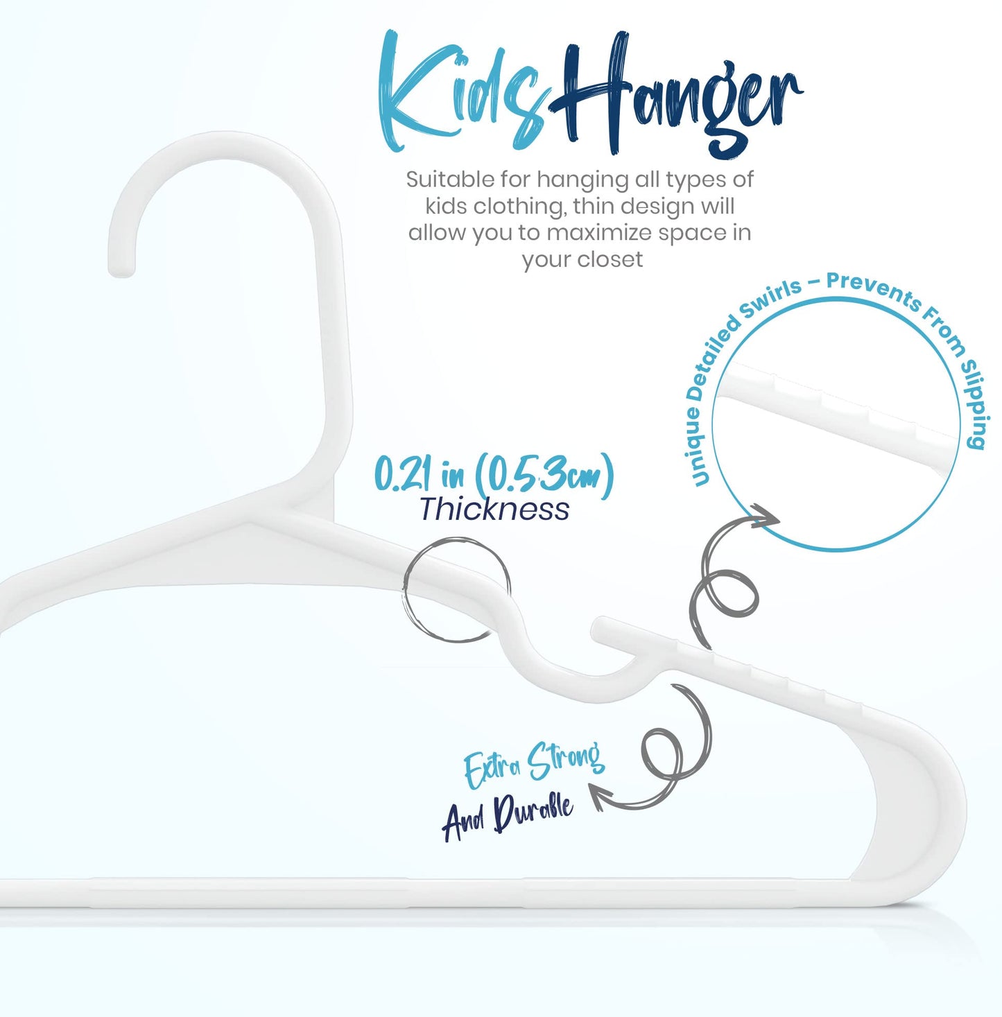 Utopia Home 60 Pack Kids Hangers - 11.5 Inch Plastic Baby Hangers for Closet - Childrens Hanger for Clothes & Infant Hanger for Closet (White)