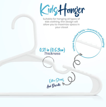 Utopia Home 60 Pack Kids Hangers - 11.5 Inch Plastic Baby Hangers for Closet - Childrens Hanger for Clothes & Infant Hanger for Closet (White)