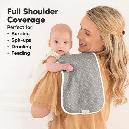 5-Pack Muslin Burp Cloths Baby Boy, Girl - Very Absorbent Baby Burp Cloth Rags, 8-Layers Viscose Derived from Bamboo Cotton Muslin Towel, Super Soft Spit Up Rags, No Shrink Washcloths (Nordic)