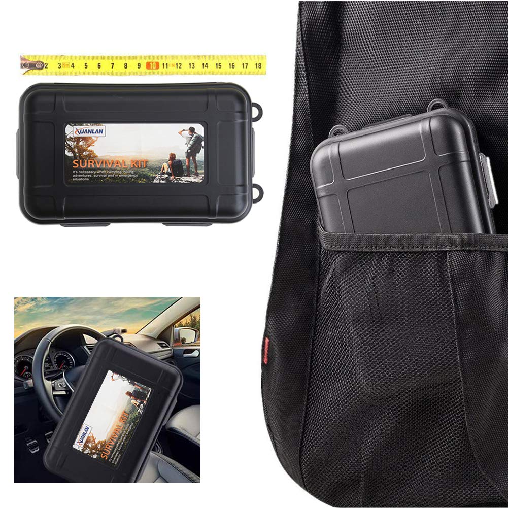 XUANLAN Emergency Survival Kit 13 in 1, Outdoor Survival Gear Tool with Survival Bracelet, Fire Starter, Whistle, Wood Cutter, Water Bottle Clip, Pen (Survival Kit 1)