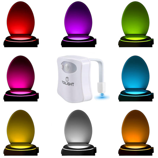 ToiLight The Original Toilet Bowl Night Light. Fun & Useful Bathroom Motion Sensor Tech Gadget. Funny Novelty Birthday Gift Idea. Stocking Stuffer for Him Her Guys Men Brother Mom