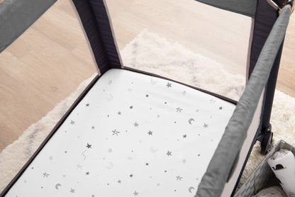 TL Care 2 Pack 100% Natural Cotton Fitted Pack and Play Sheets 39" x 27" - Soft & Breathable Pack N Play Sheets for Playard & Mini Crib Mattress, Gray Star/Gray Zigzag, for Boys & Girls