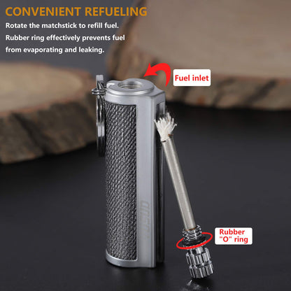 YUSUD 2 Pack Permanent Match Infinity Lighter with Multitool Keychain, Reusable Waterproof Match Strike Anywhere, Forever Flint Fire Starter for Outdoor Survival Tool for Men