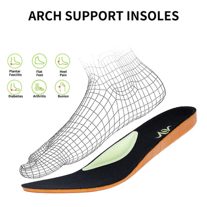 ZF ZEFUHER Women's Walking Shoes with Arch Support Orthotic Plantar Fasciitis Sneakers Tennis Running Shoes BlackRose 9.5