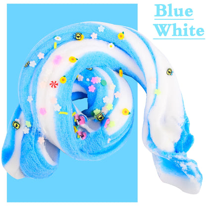 2 Pack Cloud Slime Kit with Blue Cake and Pink Charms, Scented DIY Slime Supplies for Girls and Boys, Stress Relief Toy for Kids Education, Party Favor, Gift and Birthday