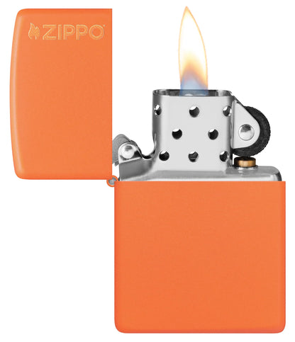 Zippo Classic Orange Matte with Logo Pocket Lighter