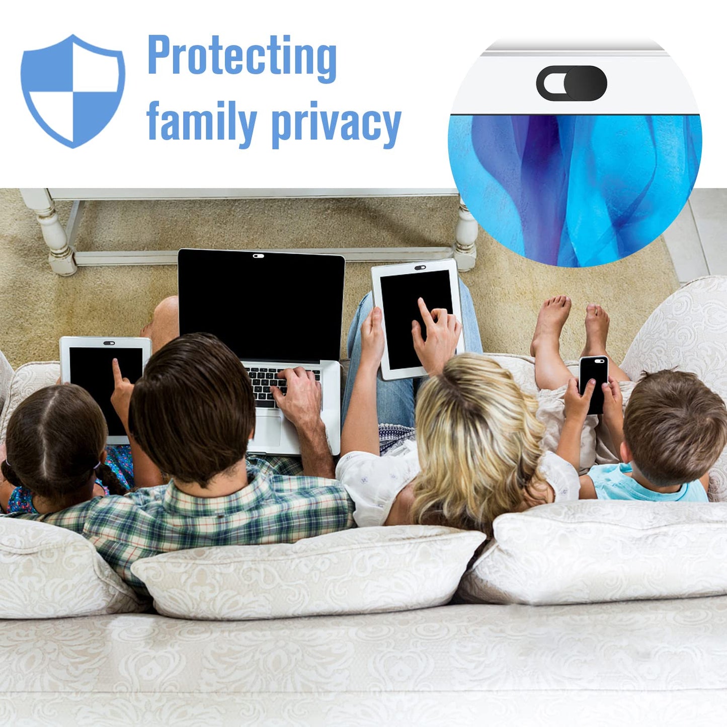 Toojcc Laptop Camera Cover Slide, [8 Pack] Ultra-Thin Webcam Cover Compatible with MacBook,Laptop,PC,Computer,iMac,iPad, iPhone 6/7/8 Plus. 0.022in Thick Web Blocker Protect Your Privacy and Security