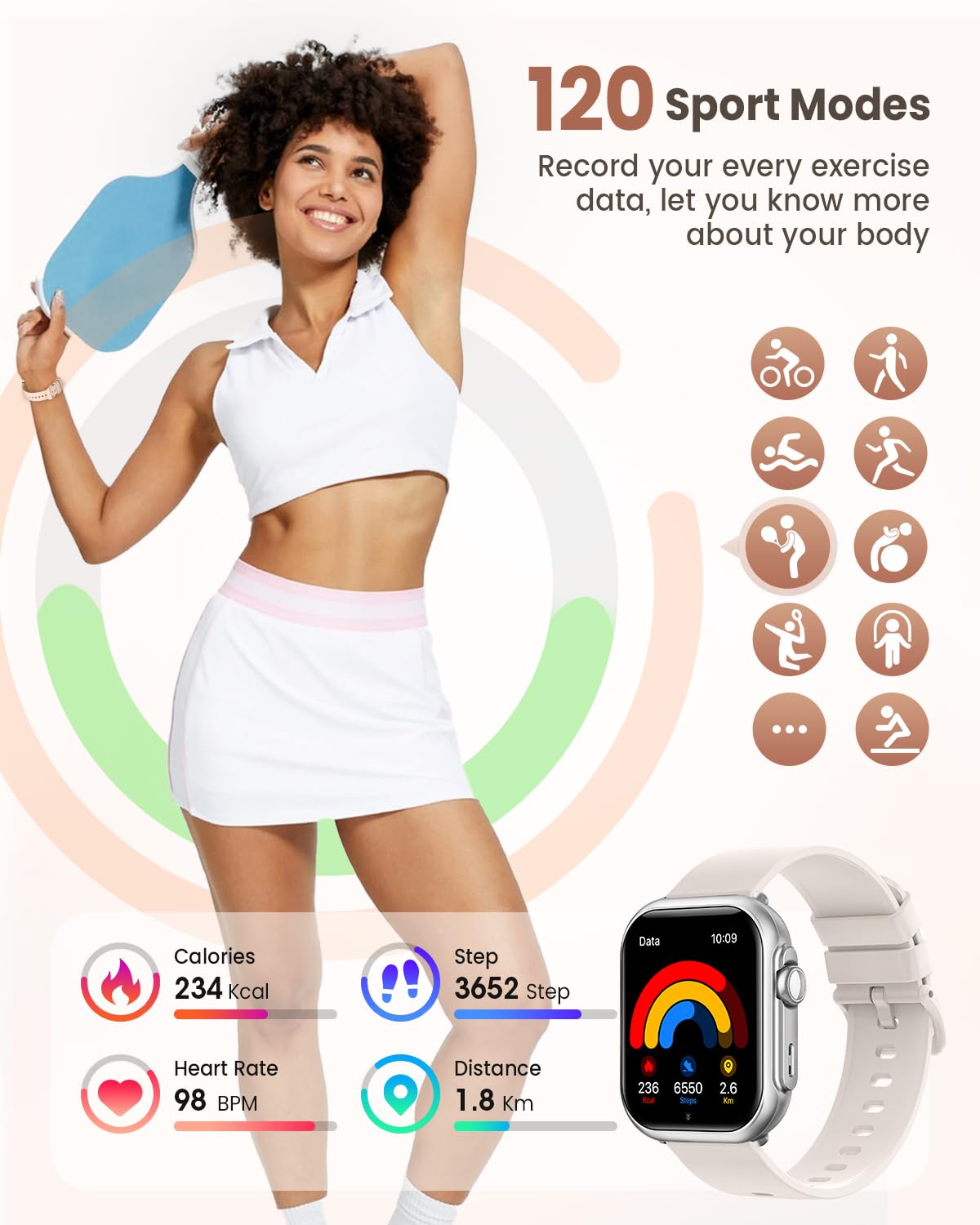 Smart Watch for Men for Android iPhone: Smart Watch with 100 Day+Battery Life Make/Answer Call Blood Oxygen Sleep Heart Rate Monitor 5ATM 120+ Sport Mode Fitness Tracker Watch Pedometer Silver 2Band