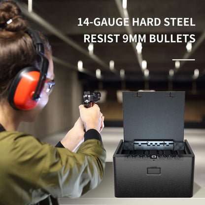 XDeer Gun Safe, Biometric Quick Access Gun Safe for Handgun, 4 Pistols High Capacity Handgun Safe with Digital Keypad, Biometric Fingerprint