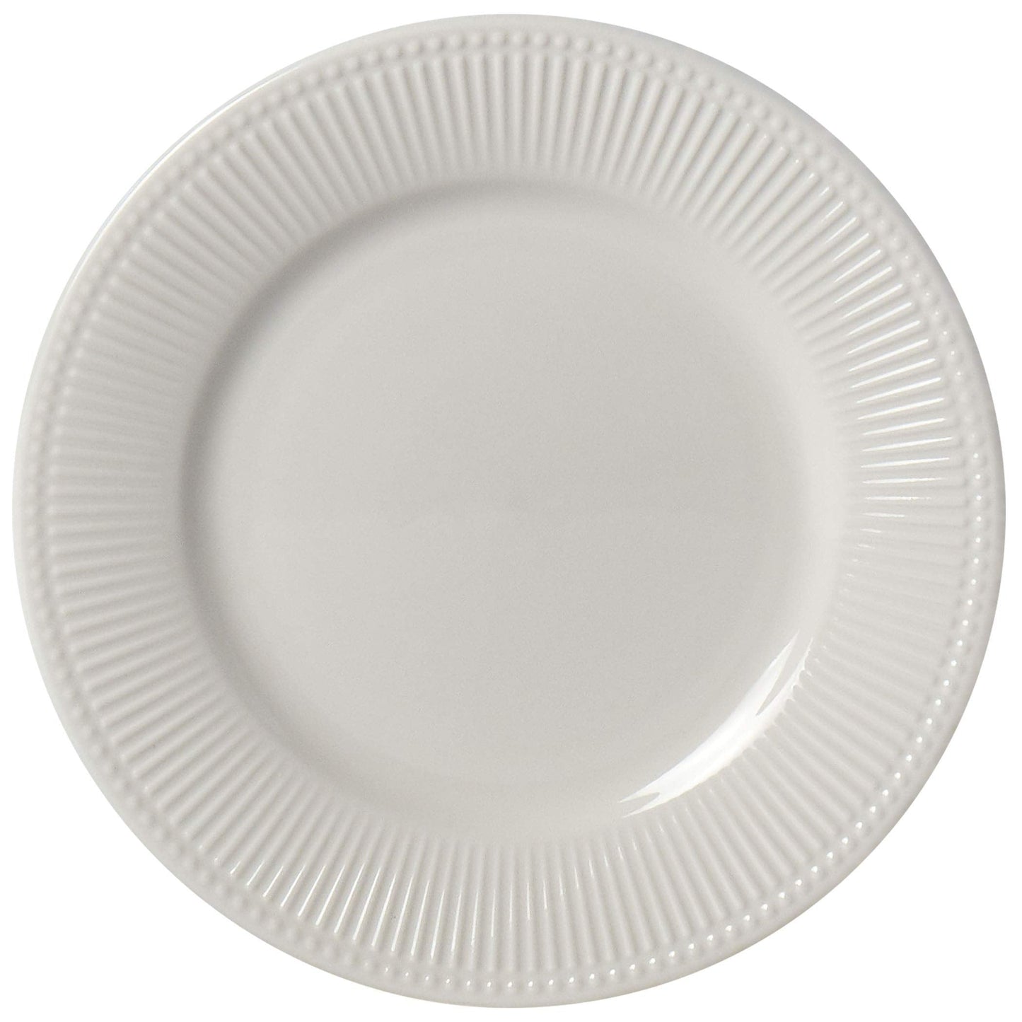 Tabletops Gallery Embossed Bone White Porcelain Round Dinnerware Collection- Chip Resistant Scratch Resistant, Fleur 12 Piece Dinnerware Set (Dinner Plate, Salad Plate, Cereal Bowl)