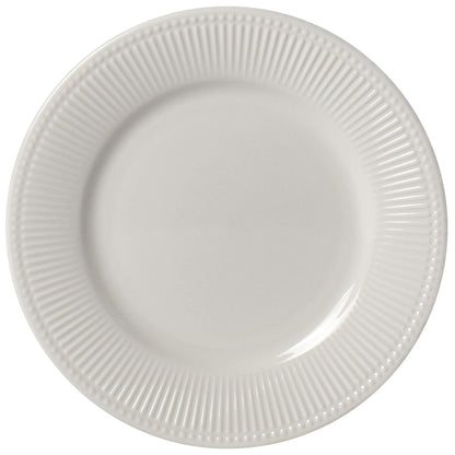 Tabletops Gallery Embossed Bone White Porcelain Round Dinnerware Collection- Chip Resistant Scratch Resistant, Fleur 12 Piece Dinnerware Set (Dinner Plate, Salad Plate, Cereal Bowl)