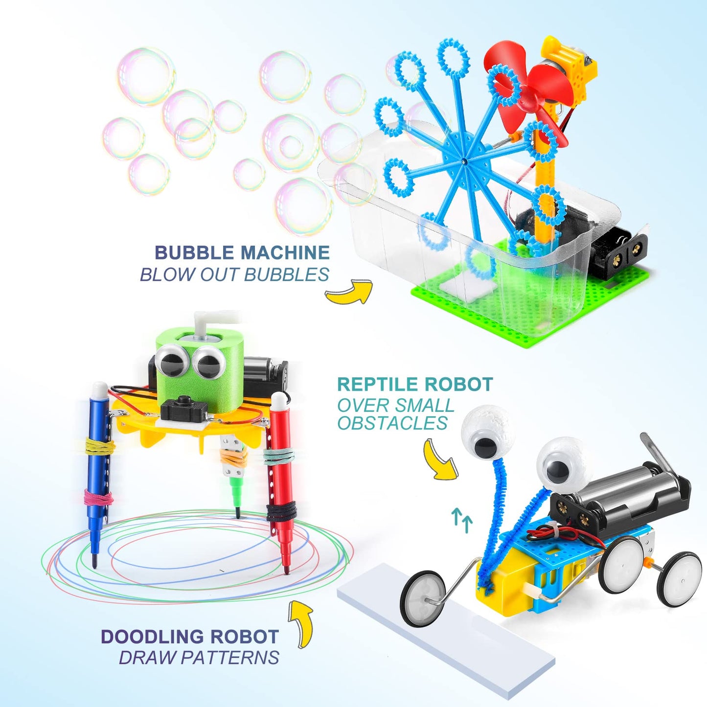 BeAndge STEM Robotics Kit - 6 Set STEM Toys for Age 8-13 8-10, Kids Crafts for Girls Boys Toys Gifts 6 7 8 9 10 Year Old Birthday Gifts, Engineering Science Robot Building Kits for Kids Age 8-12 6-8
