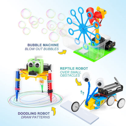 BeAndge STEM Robotics Kit - 6 Set STEM Toys for Age 8-13 8-10, Kids Crafts for Girls Boys Toys Gifts 6 7 8 9 10 Year Old Birthday Gifts, Engineering Science Robot Building Kits for Kids Age 8-12 6-8