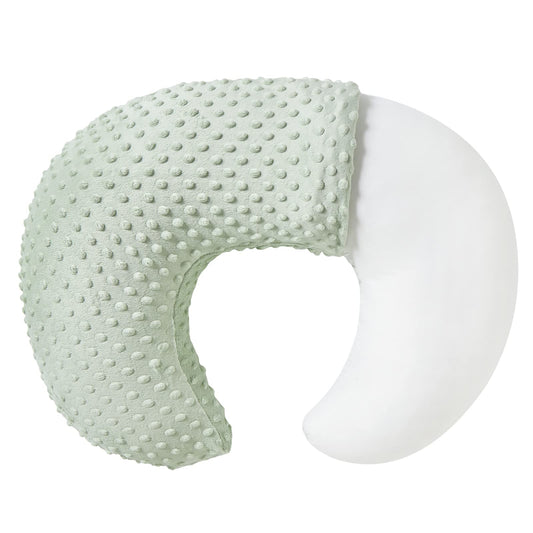 Baby Nursing Pillow and Body Positioner with Premium Slipcover for Breastfeeding for Baby Boys and Girls, Feeding Pillow with Breathable Comfortable Pillowcase (Green)