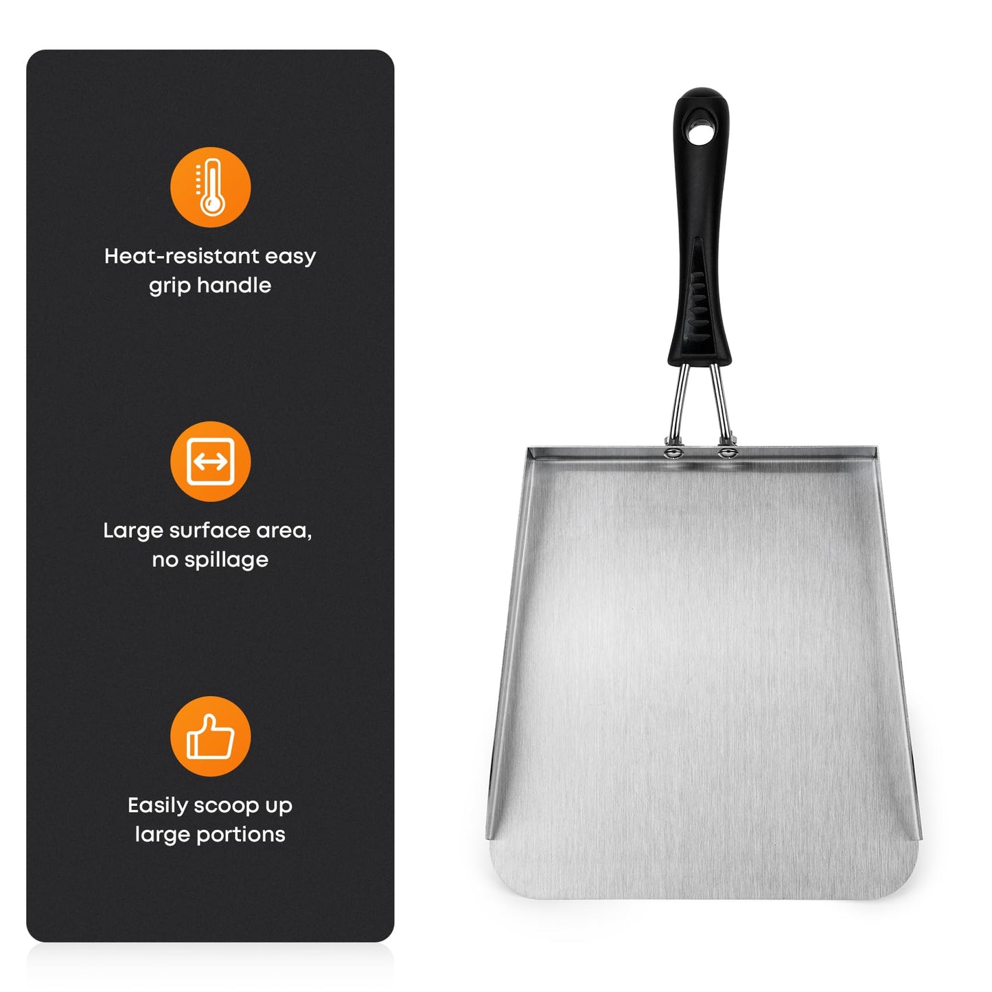 Stanbroil Stainless Steel Griddle Mover Smash Burger Food Shovel Grill Spatula Great for Stir Fry and Move Food, 13"
