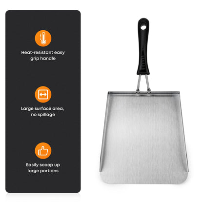 Stanbroil Stainless Steel Griddle Mover Smash Burger Food Shovel Grill Spatula Great for Stir Fry and Move Food, 13"