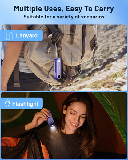 SWEETFULL Portable Handheld Mini Fan with LED Display, 3-in-1 Personal Foldable USB Rechargeable Hand Held Fan & Flashlight for Travel, Lash Eyelash, Cute Small Pocket for Women, Girls