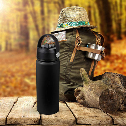 Straw Lid for Hydroflask | Lids with Straw for Hydro Flask 12 16 18 20 32 40 oz Wide Mouth Bottles | Replacement Cap Water Bottle Accessories | Black BPA-Free Sip Top