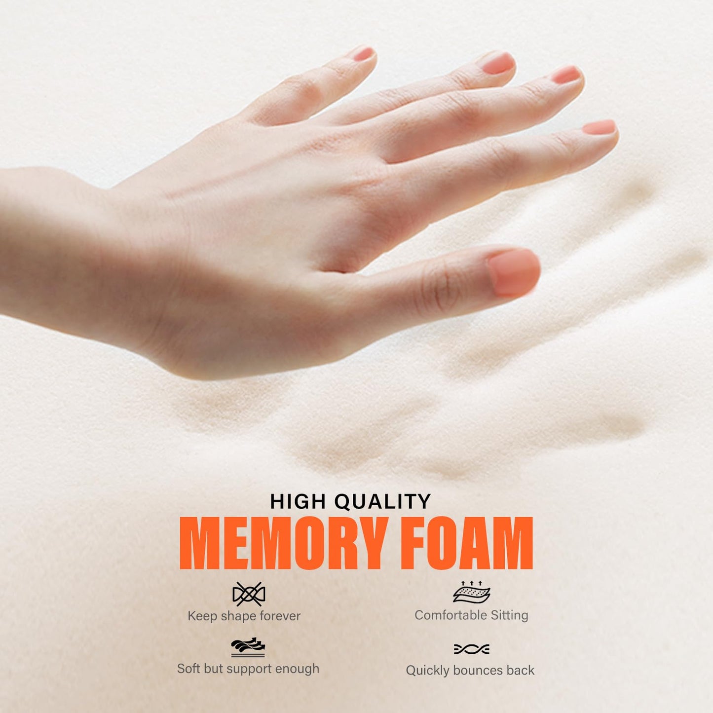 WAOAW Seat Cushion, Office Chair Cushions Butt Pillow for Car Long Sitting, Memory Foam Chair Pad for Back, Coccyx, Tailbone Pain Relief, Car Seat Cushion, Gifts for Men Women (Black)