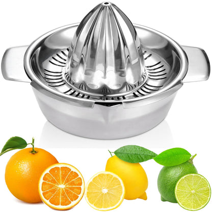Citrus Lemon Orange Grapefruit Juicer Manual Squeezer 304 Stainless Steel Robust Hand Juicer Reamer Rotation Press with Strainer＆10oz Bowl, 2 Pour Spouts, Dishwasher Safe, Easy to Clean, Heavy Duty