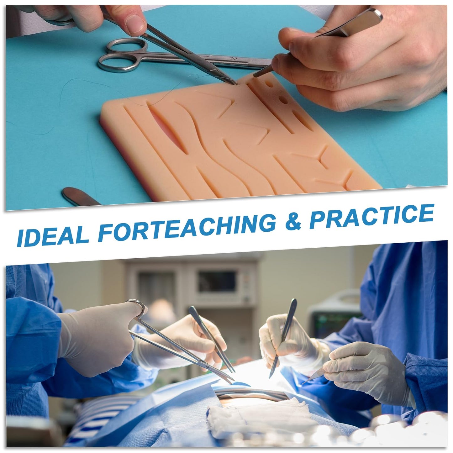 Spectabilis Suture Practice Kit for Medical Students, Silicone Pad Surgery Wounds Closure Suturing, Supplies for Vet Nursing Students Surgical Stitches Kits De Suturas Med School Essentials.