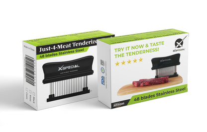 XSpecial Meat Tenderizer Tool 48 Blades Stainless Steel - Kitchen Cooking Gadgets Tools with Ultra Sharp Needle That Makes Steak & Chicken Tender - No More Hammer, Meat Pounder Or Mallet