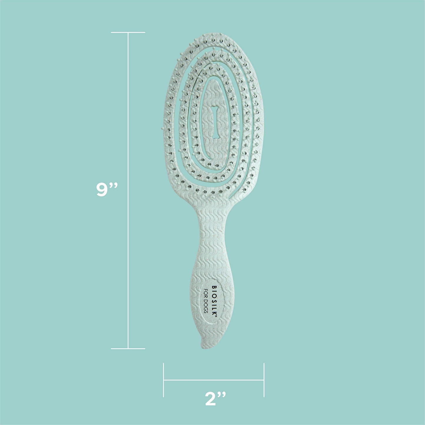 BioSilk for Pets Eco-Friendly Detangling Pin Brush for Dogs in Mint Green | Easy to Hold Ergonomic Handle Dog Brushes, Wet or Dry Dog Hair Brush, Light Blue (FF12806),Gray/Black