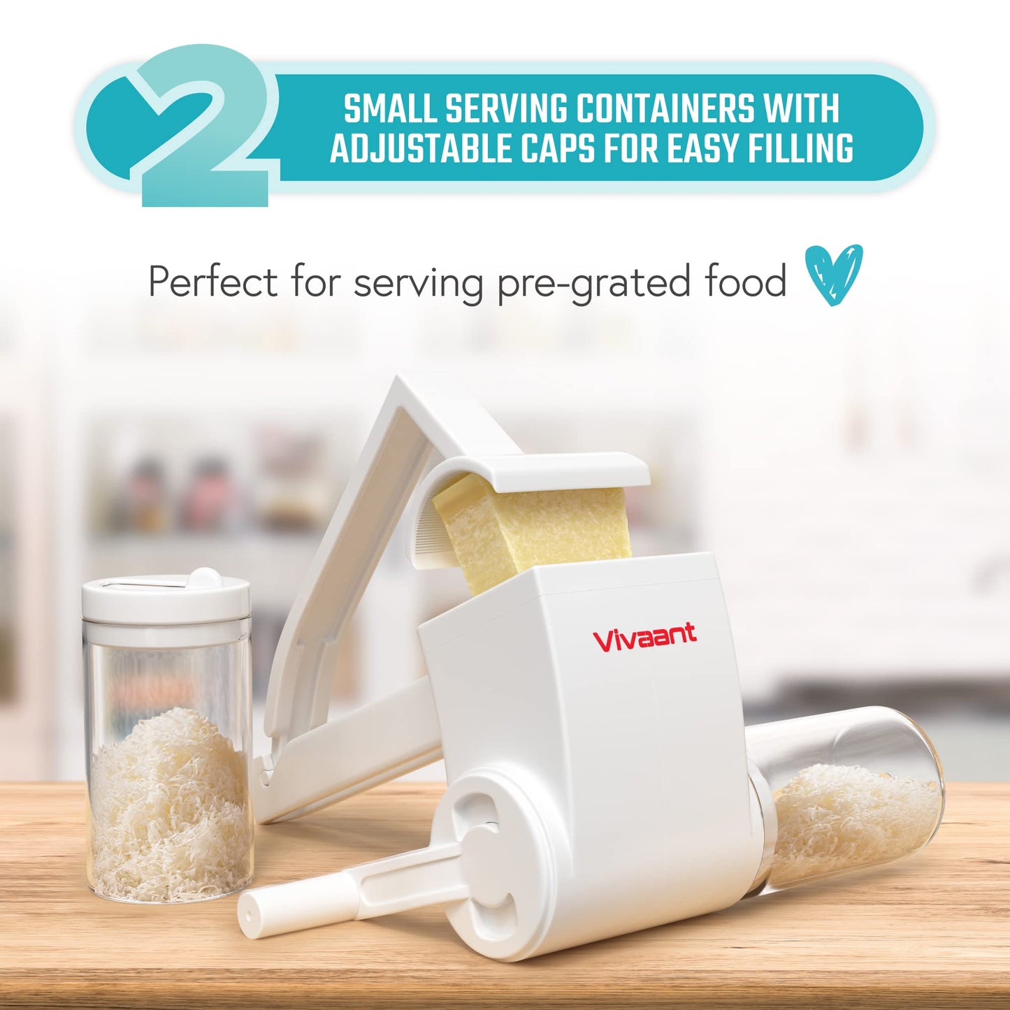 Restaurant-Grade Italian Cuisine Parmesan Cheese Grater - Perfect Heavy-Duty Rotary Cheese Grater with Handle - Effortlessly Shred and Shave Cheese with 2 Easy to clean Stainless Steel Drum Blades