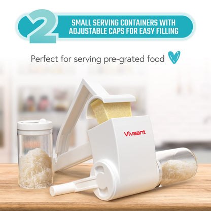 Restaurant-Grade Italian Cuisine Parmesan Cheese Grater - Perfect Heavy-Duty Rotary Cheese Grater with Handle - Effortlessly Shred and Shave Cheese with 2 Easy to clean Stainless Steel Drum Blades