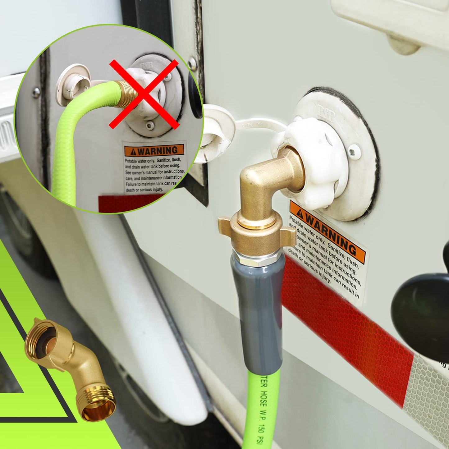 RVMATE RV Water Hose 25FT, 5/8” Inner Diameter Drinking Water Hose Lead-free, No Leaking Garden Hose For RV/Trailer/Camping, RV Accessories