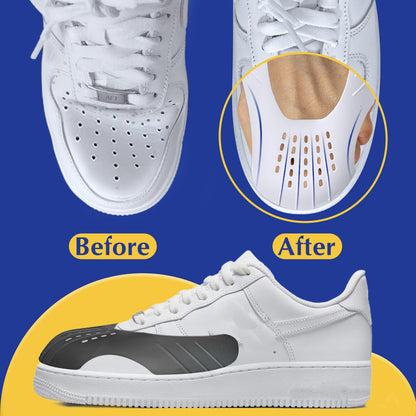 Crease Protector Shoe Guard for Sneakers: Jordans/Air Force 1/ Dunks, 6 Pairs Anti Crease Shoe Protector, Men Women Kids Size 3-6, Black+White