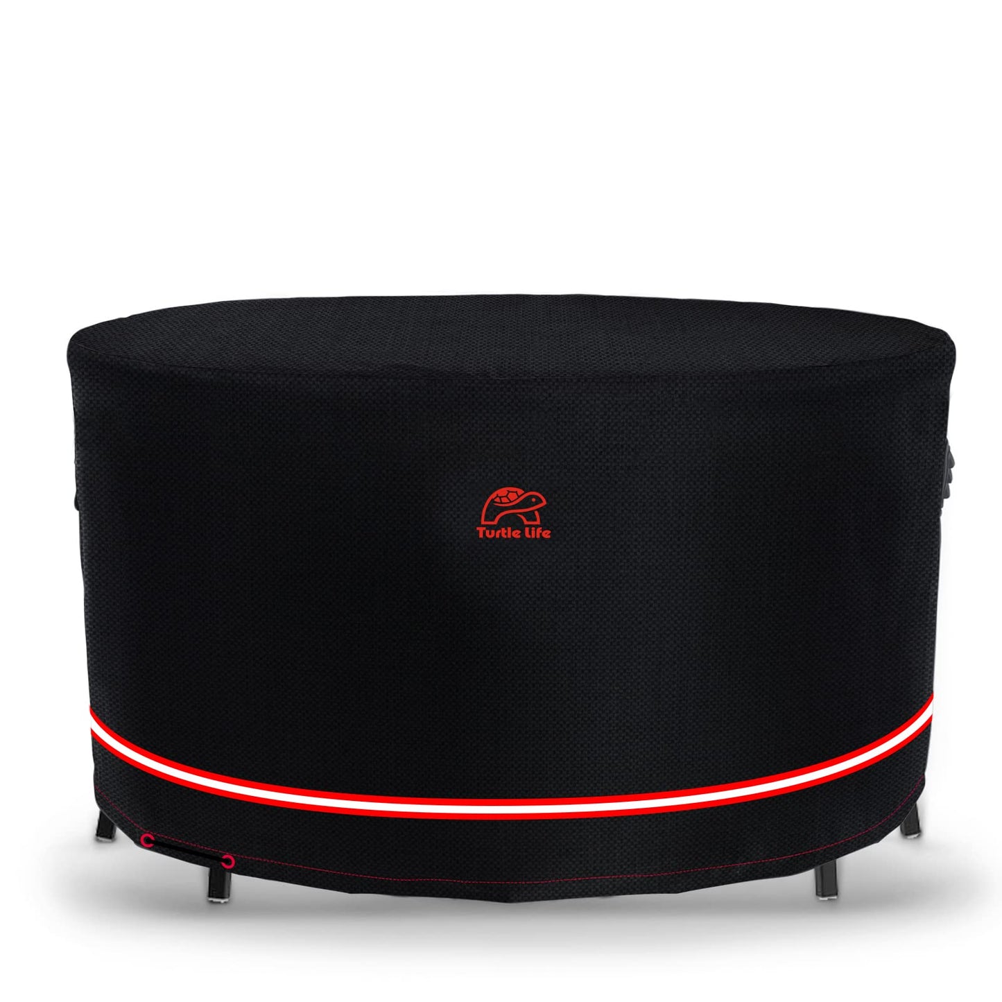 Turtle Life Patio Furniture Sets Cover, Heavry Duty Round Outdoor Dinning Table and Chairs Cover, Anti-Fading Cover for Outdoor Furniture Set, Black, Dia 110" x 32" H