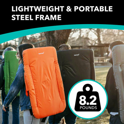 Driftsun 2 Pack Standard Size Stadium Seats with Back Support - Deluxe Foldable Stadium Chairs for Bleachers - Folding Waterproof Sport Chair - Easy to Transport