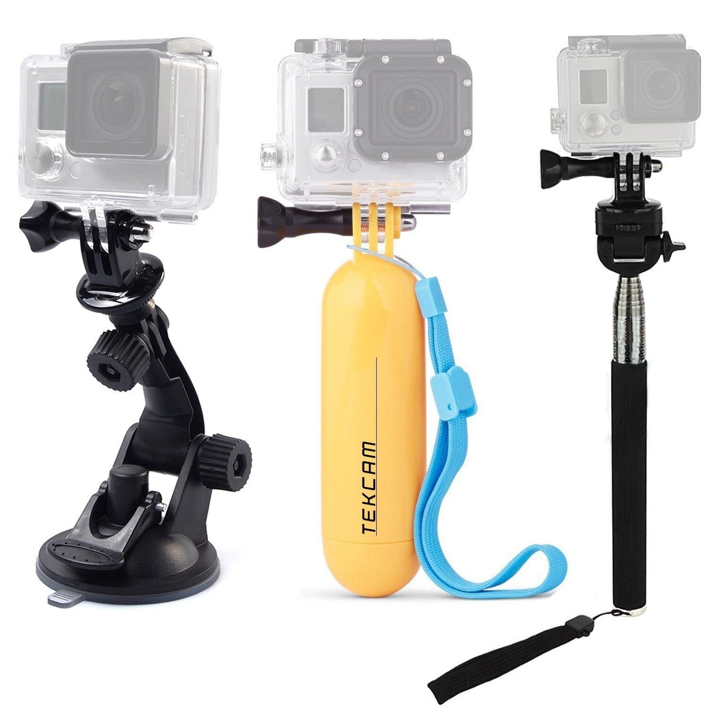 Action Camera Accessories Kit Compatible with Gopro Hero 13 12 11 10 9 8/AKASO EK7000/Brave 4/Brave 7 LE/DJI Osmo Action 5 pro/ODDV/Sjcam/Icefox, Selfie Stick Suction Cup Mount Floating Handle Grip