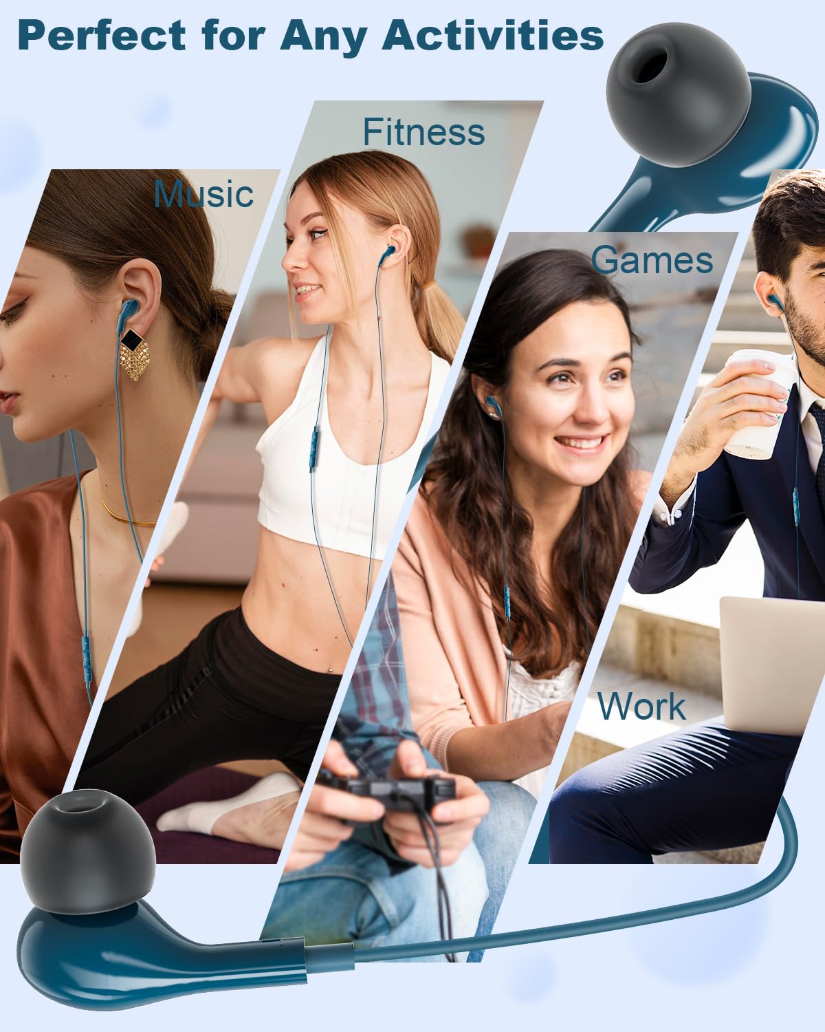 USB C Headphones Wired Earbuds Magnetic in-Ear Headphones C Type for Samsung Galaxy S24 S23 Ultra S25 S22 iPhone 15 16 17 Pro Max iPad Pro with Microphone HiFi Stereo for A56 A54 A35 A54 5g A16